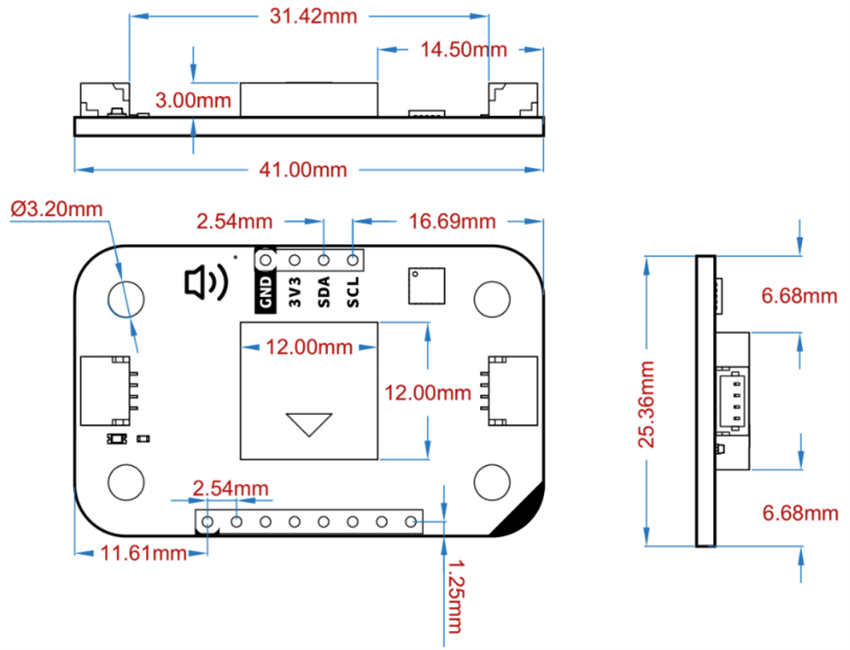 Plan mécanique - Arduino Modulino® Buzzer
